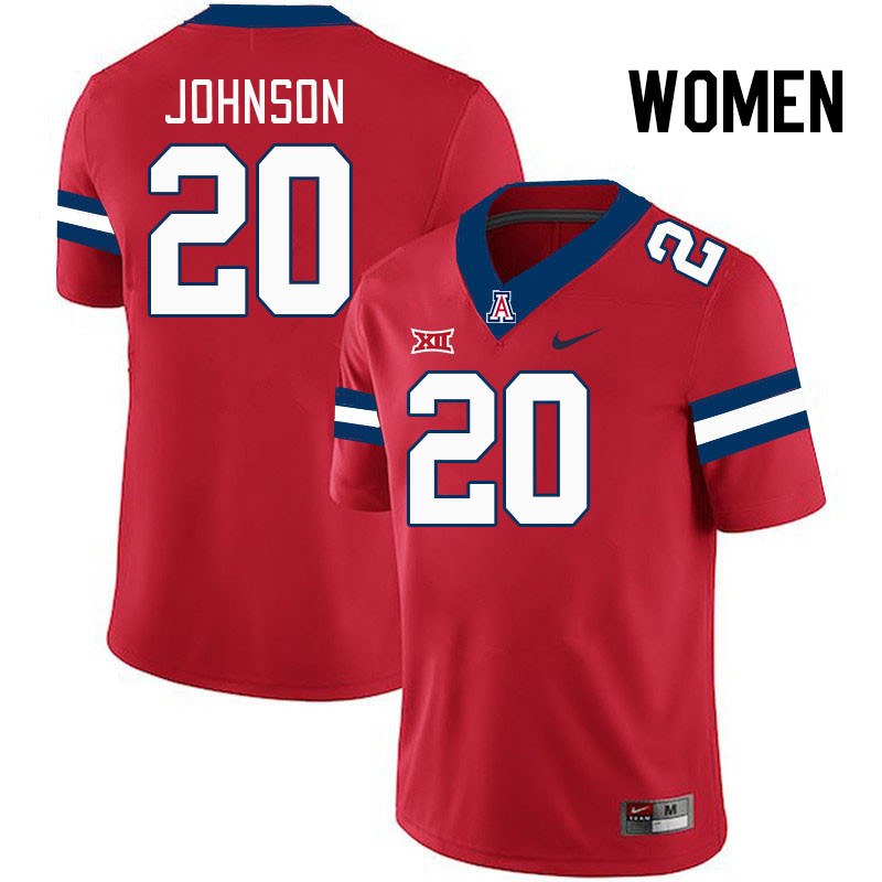 Women #20 Brandon Johnson Arizona Wildcats Big 12 Conference College Football Jerseys Stitched-Red